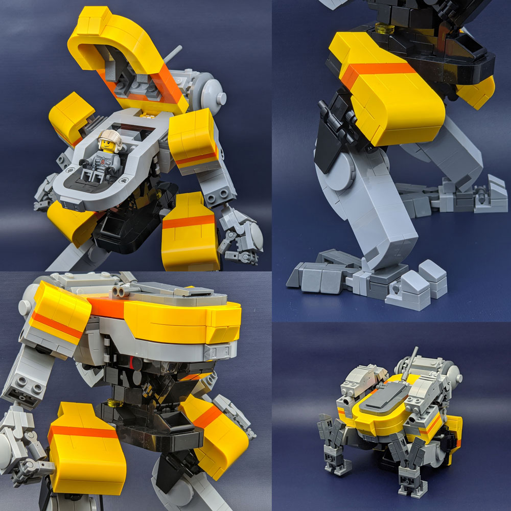 Yellow Jackrabbit Details, Pilot, Lego MOC