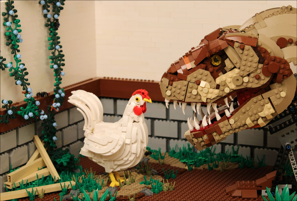 Lego Chicken and TRex