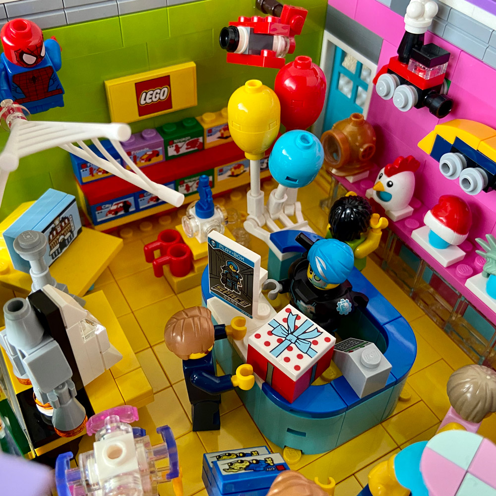 the corner toy shop – a modular lego moc