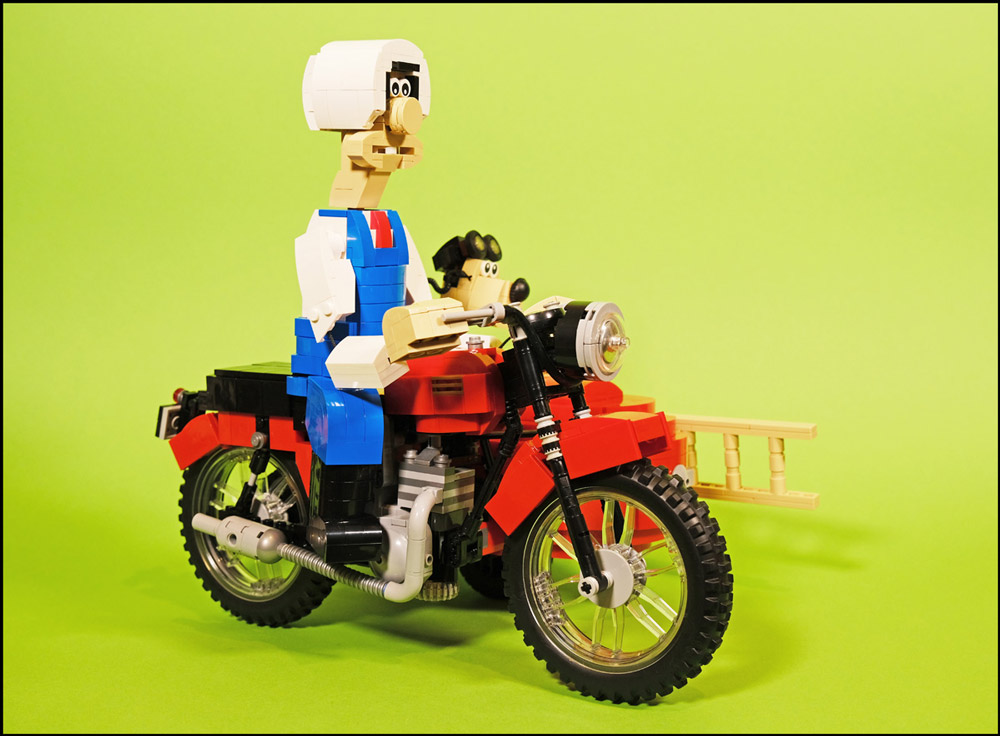 A Close Shave With Shaun, Wallace & Gromit, Lego MOC Motorcycle